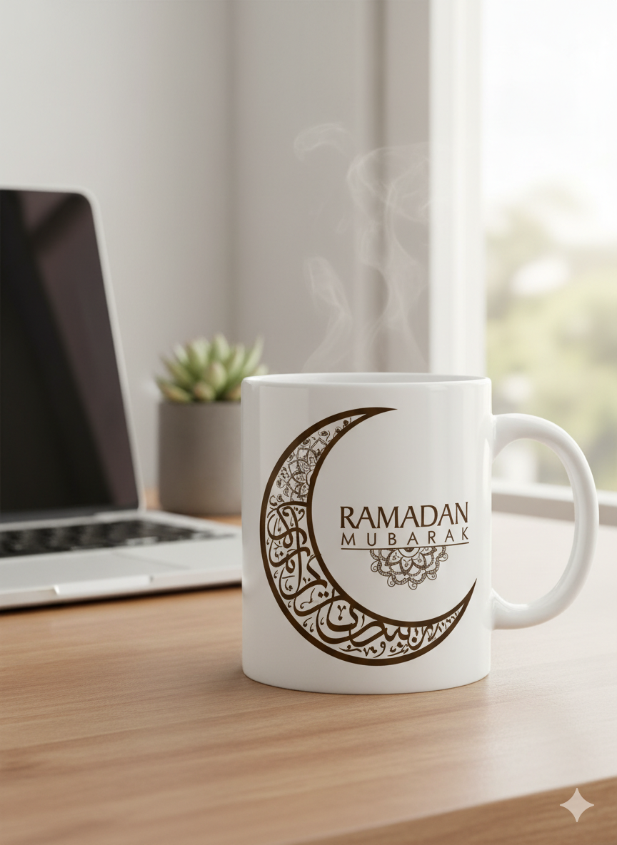 Mug Ramadan édition limitée — sublimation HD PMW Iconic Trends Wear Dubai, cadeau Ramadan
